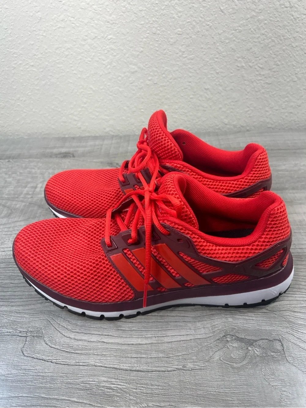 Adidas Cloudfoam Red Running Shoes Men’s Size 11.5 Lightweight Sneakers